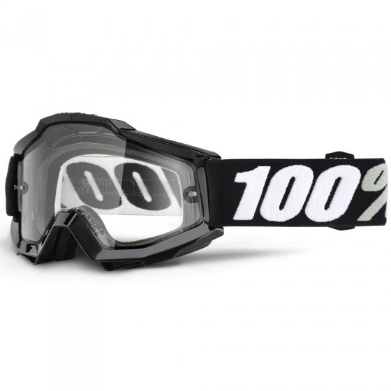 Brýle - 100% Accuri 2014 (dvojité čiré sklo) - Black Tornado Enduro