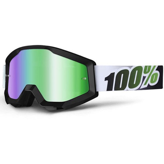 Brýle - 100% Strata Black/Lime - zrcadlové sklo