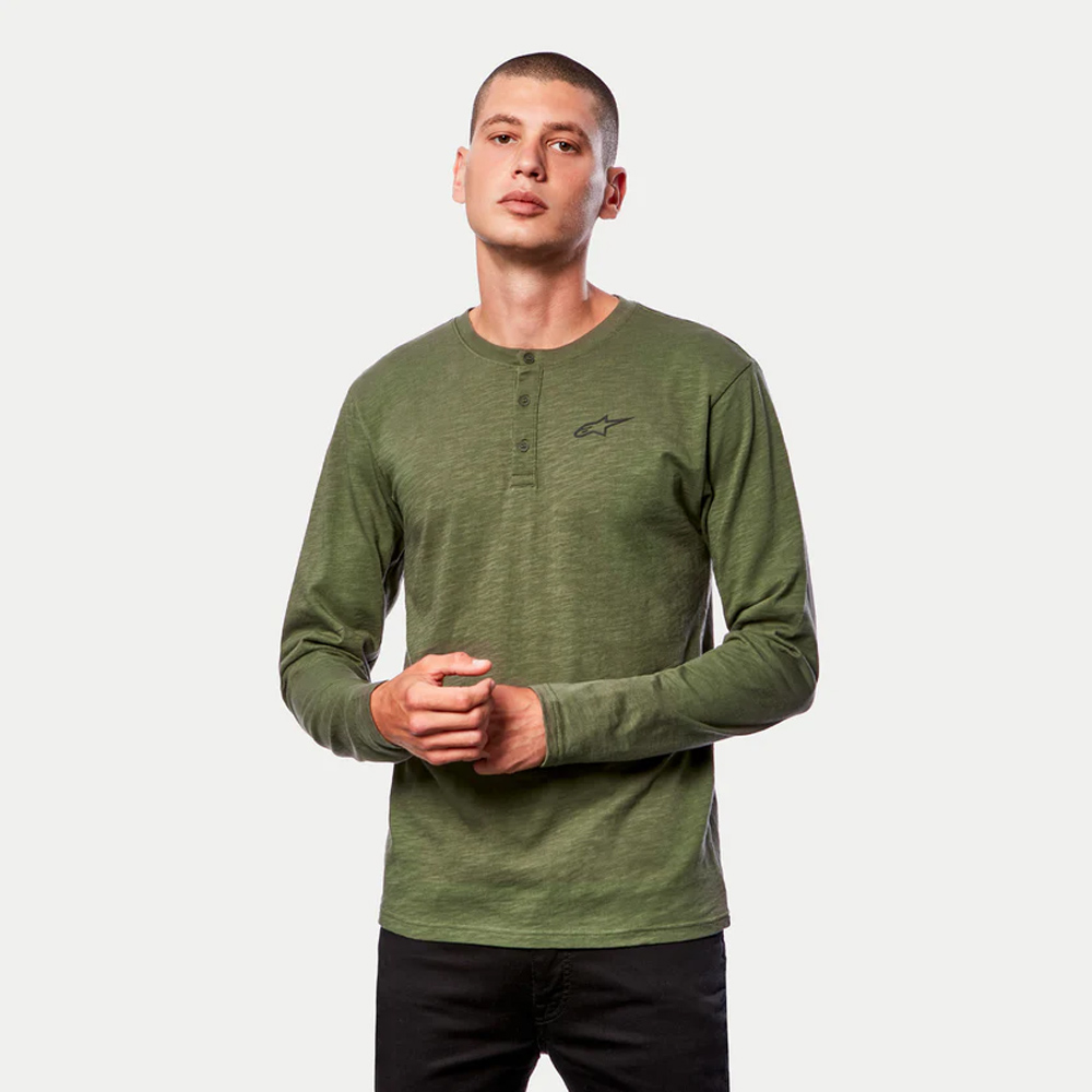 Triko ALPINESTARS Gravel Henley Military Green DOOKIE.cz