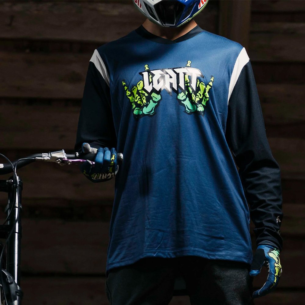 ウェア Size M Leatt 3.0 DH Jeresy (ZOMBIE) Leatt MTB All Mountain 3.0 Short Sleeve Jersey Men - glow
