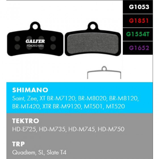 Brzdové destičky - GALFER FD426 - Shimano, Tektro, TRP