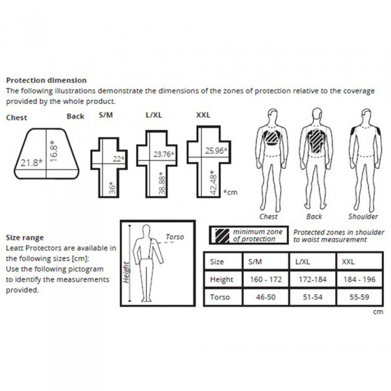 Chránič trupu a ramen - LEATT 6.5. Pro  Chest Protector - černá/bilá