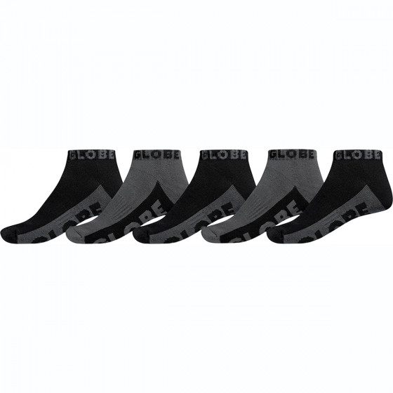 Ponožky Globe Ankle Sock 5 Pack Black/Grey 1Sz