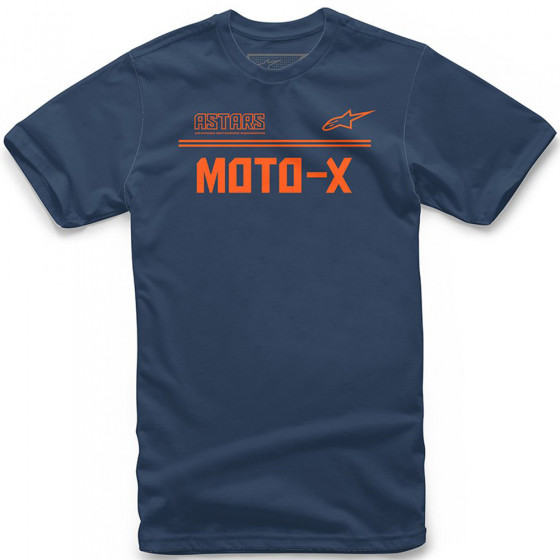 Triko - ALPINESTARS Moto-X Tee - Navy/Orange