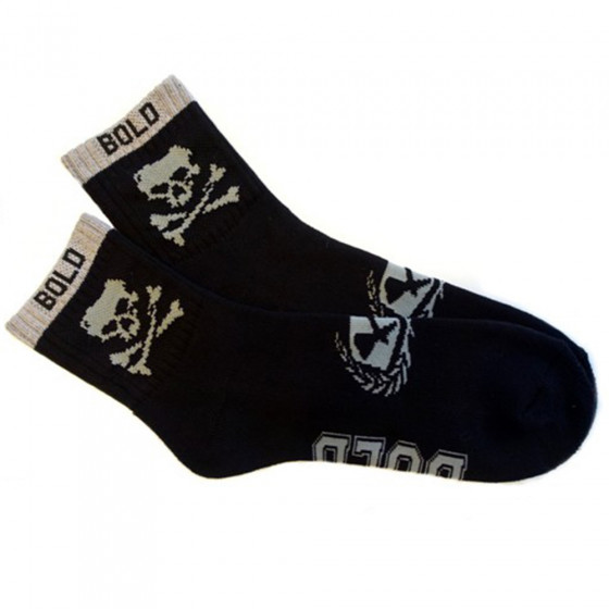 Ponožky - BOLDWEAR - Black / Grey Skull