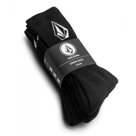 Ponožky - Volcom Full Stone Sock 3-Pack - Black