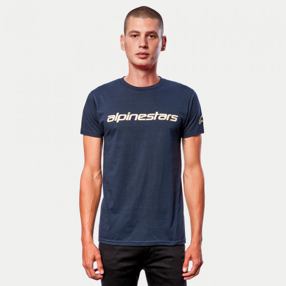 Triko - ALPINESTARS Wordmark Tee - Navy / Stone