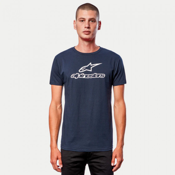 Triko - ALPINESTARS Woodmark Combo Tee - Navy / White