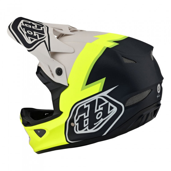 Integrální přilba - TROY LEE DESIGNS D3 Fiberlite Volt - Flo Yellow