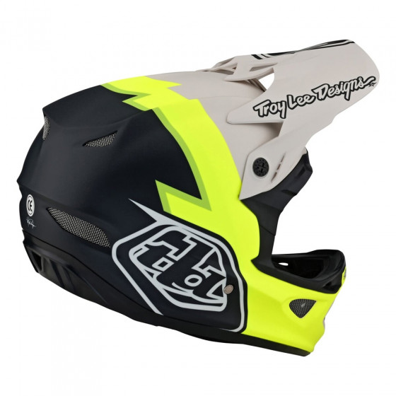 Integrální přilba - TROY LEE DESIGNS D3 Fiberlite Volt - Flo Yellow