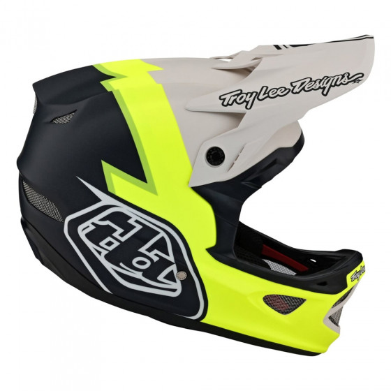 Integrální přilba - TROY LEE DESIGNS D3 Fiberlite Volt - Flo Yellow