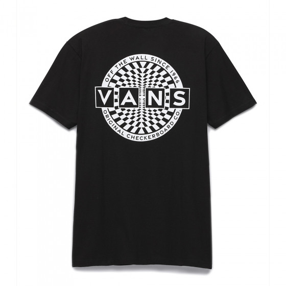Triko - VANS Warped Checkerboard Logo SS - Black