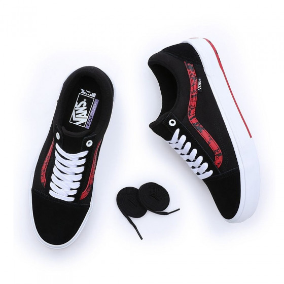 Boty - VANS BMX Old Skool - Marble Black / White / Red