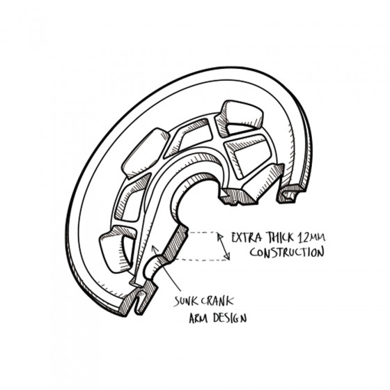 Převodník BMX - FLYBIKE Tractor Guard Sprocket 25Z - Polished 