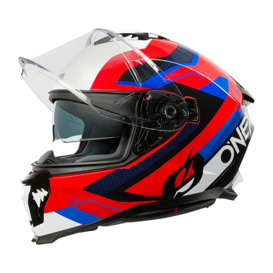 Přilba na silniční moto - O´NEAL Challenger EXO - černá / bílá / červená / modrá