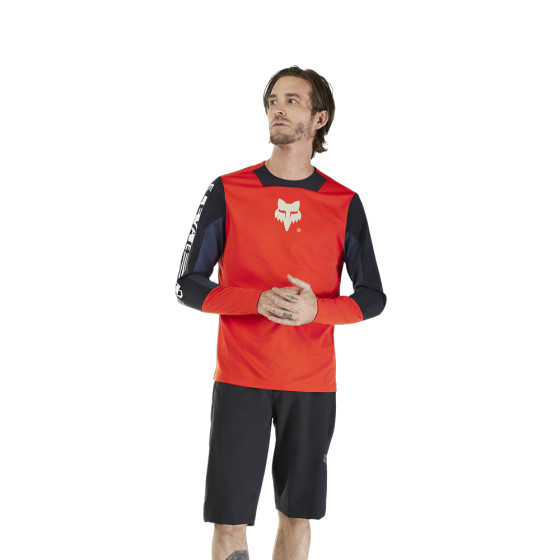 Dres - FOX Defend Ls Jersey 2025 - Fluo Red