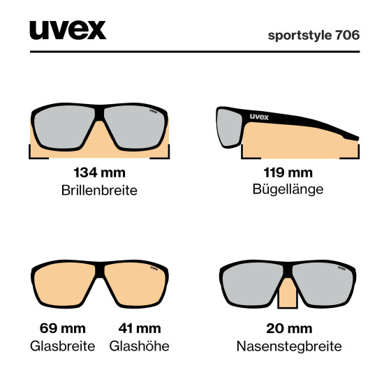 Sluneční brýle - UVEX Sportstyle 706 - Black mat / Mirror Blue