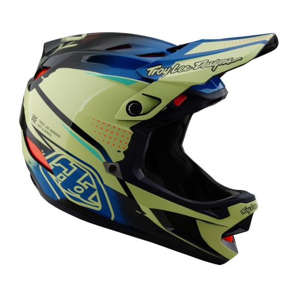 Integrální přilba - TROY LEE DESIGNS D4 Composite MIPS 2025 - Drip Glo Yellow