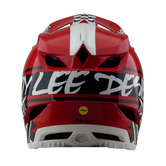 Integrální přilba - TROY LEE DESIGNS D4 Polyacralite MIPS 2025 - Fifty-50 White / Red