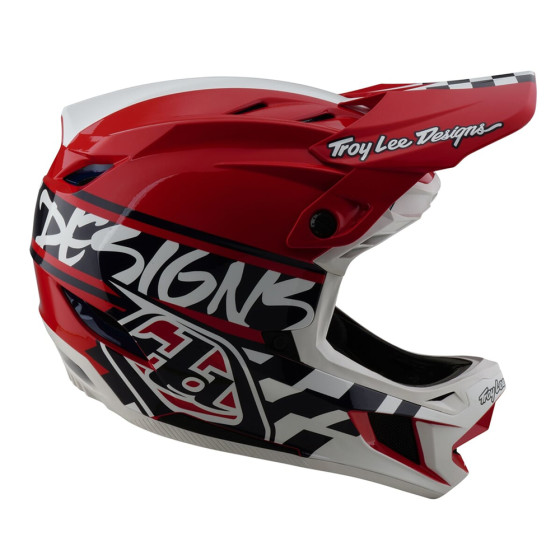Integrální přilba - TROY LEE DESIGNS D4 Polyacralite MIPS 2025 - Fifty-50 White / Red