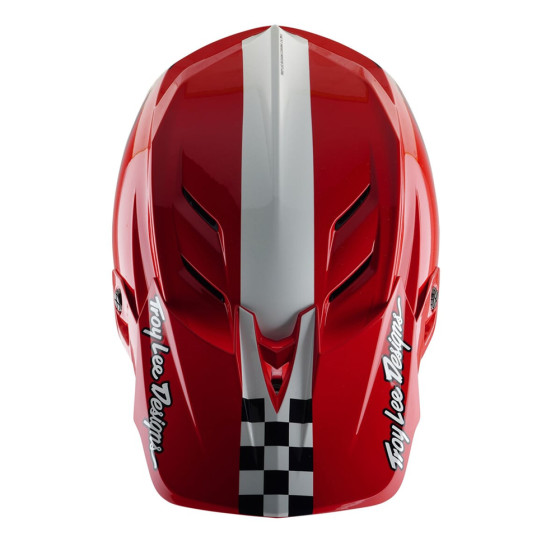 Integrální přilba - TROY LEE DESIGNS D4 Polyacralite MIPS 2025 - Fifty-50 White / Red
