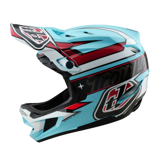 Integrální přilba - TROY LEE DESIGNS D4 Polyacralite MIPS 2025 - Linear Blue
