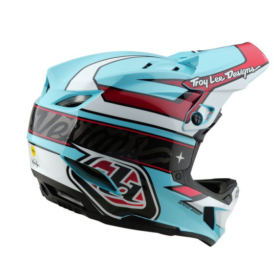Integrální přilba - TROY LEE DESIGNS D4 Polyacralite MIPS 2025 - Linear Blue