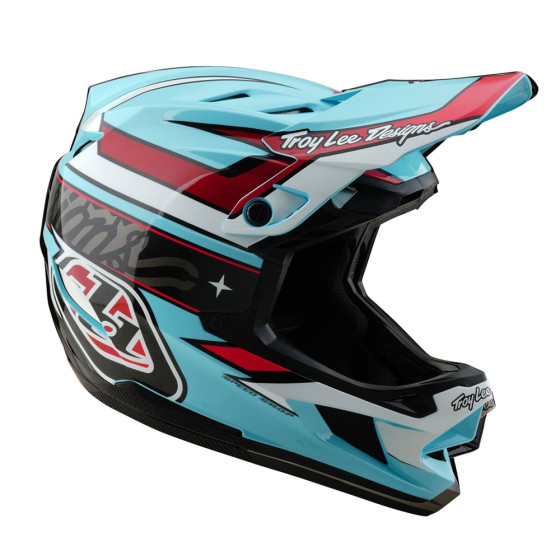 Integrální přilba - TROY LEE DESIGNS D4 Polyacralite MIPS 2025 - Linear Blue