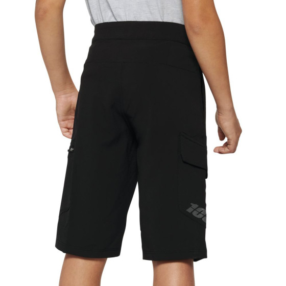 Dětské kraťasy - 100% RideCamp Shorts - Black