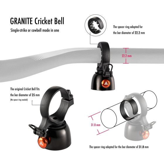 Zvonek - GRANITE Cricket Bell - Black