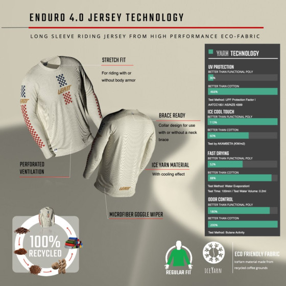 Dres - LEATT MTB Enduro 4.0 2025 - Cream