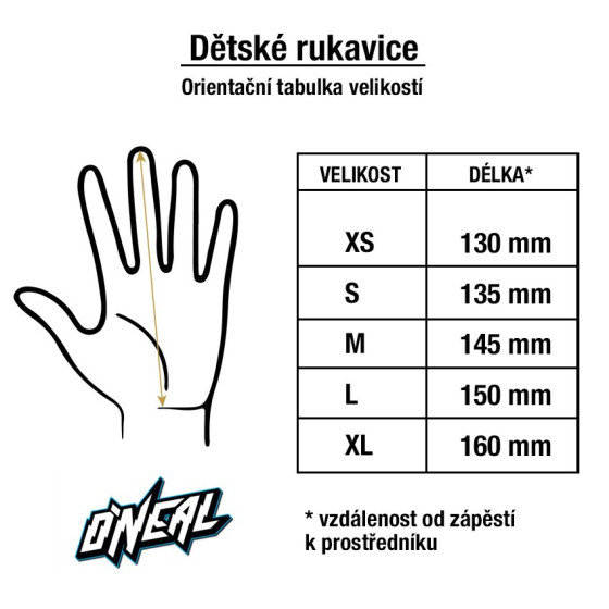 DĚTSKÉ rukavice - O'NEAL Matrix RANCID 2026 - černá/žlutá
