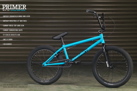 Freestyle BMX kolo - SUNDAY Primer 20,5" - Gloss Surf Blue
