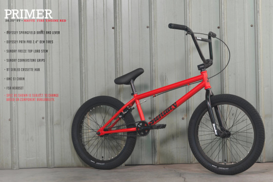 Freestyle BMX kolo - SUNDAY Primer 20,75" - Matte Fire Engine Red