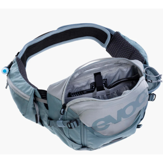 Ledvinka - EVOC Hip Pack Pro 3 2025 + Hydration Bladder 1,5L - Stone / Steel
