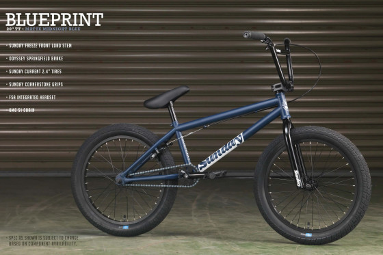 Freestyle BMX kolo - SUNDAY Blueprint 20" - Matte Midnight Blue