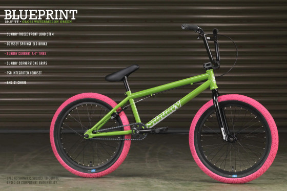 Freestyle BMX kolo - SUNDAY Blueprint 20,5" - Gloss Watermelon Green