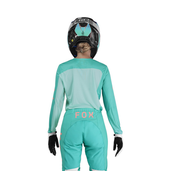 Dámský dres - FOX Flexair Fracture Jersey LS 2025 - Aqua Blue