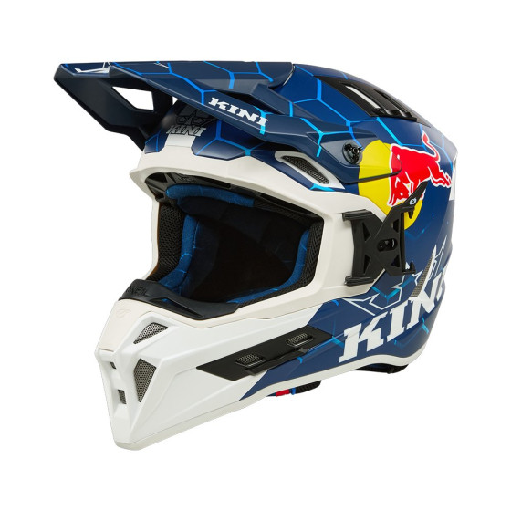 Přilba na cestovní Enduro - KINI Red Bull EXC 1.0 2025 - modrá/bílá