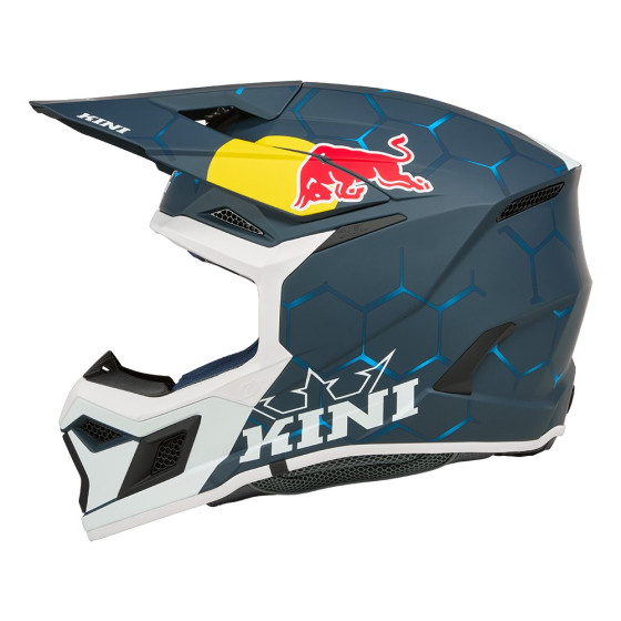 Integrální přilba - KINI Red Bull MX3 1.0 2025 - modrá/bílá