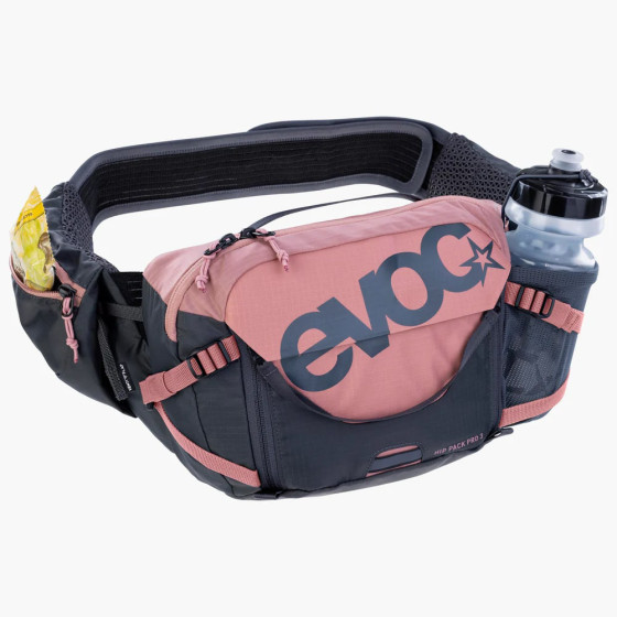 Ledvinka - EVOC Hip Pack Pro 3 + Hydration Bladder 1,5L - Dusty Pink / Carbon Grey