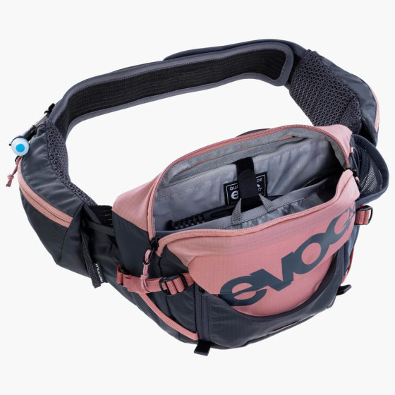 Ledvinka - EVOC Hip Pack Pro 3 + Hydration Bladder 1,5L - Dusty Pink / Carbon Grey