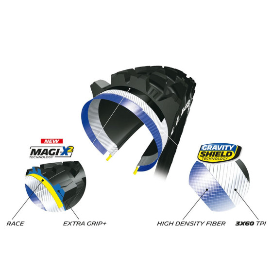 Přední plášť MTB - MICHELIN Wild Enduro, Magi-X2, Gravity Shield, Tubeless Read - Kevlar