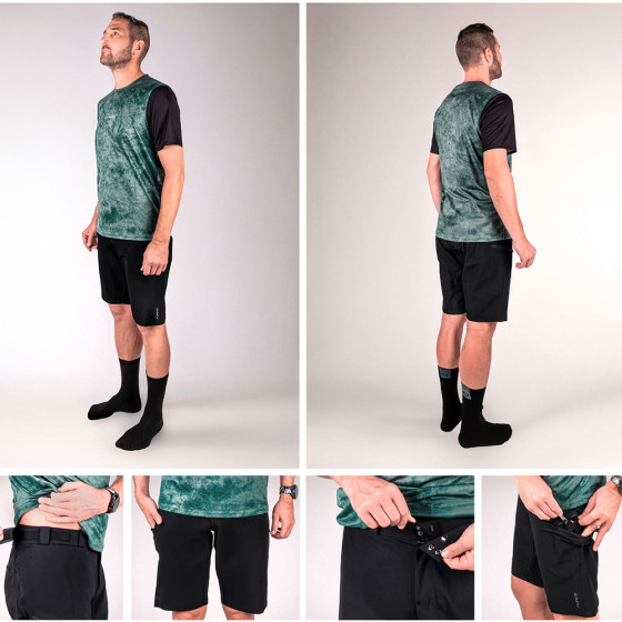 Kraťasy - FORCE Rebel MTB bez vložky - Černá