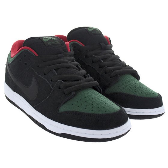 Boty - NIKE SB Dunk Low PRO 2015 - Black/Green noir/Vert gorge