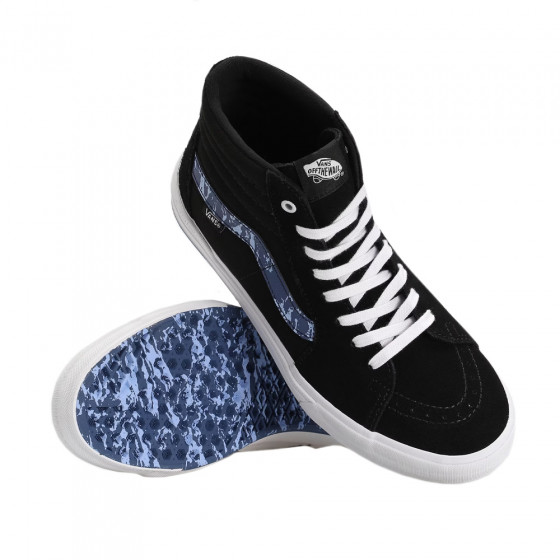 Boty - VANS BMX SK8-Hi - Marble Black / White / Blue