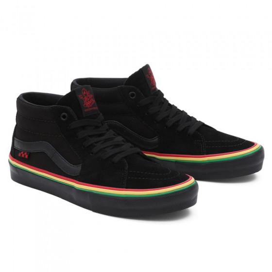 Boty - VANS Skate Grosso Mid - Rasta Black