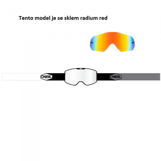 Brýle O´Neal B-20 Plain černá/bílá červená radium