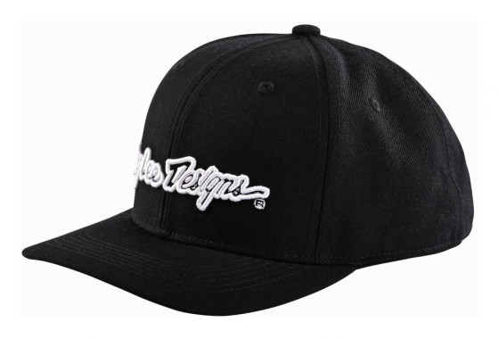 Čepice - TROY LEE DESIGNS Signature Curved Snapback - Black / White