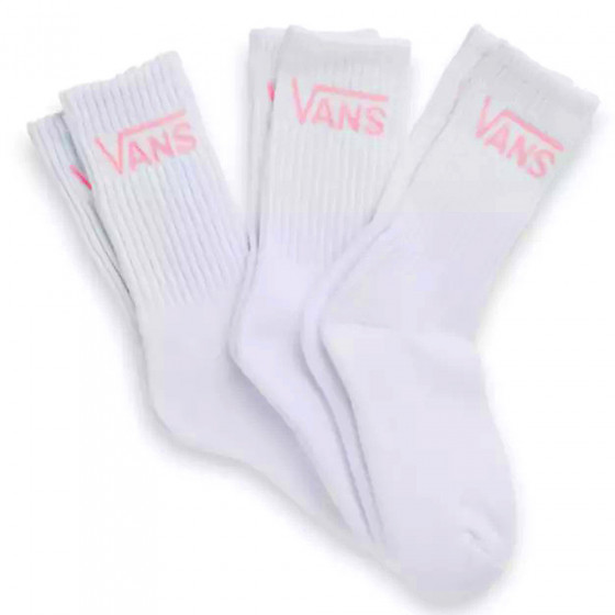Dámský Ponožky - VANS Classic crew 3 páry - White / Fuchsia Pink